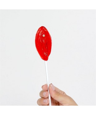 Piruleta de Fresa en Forma de Vagina