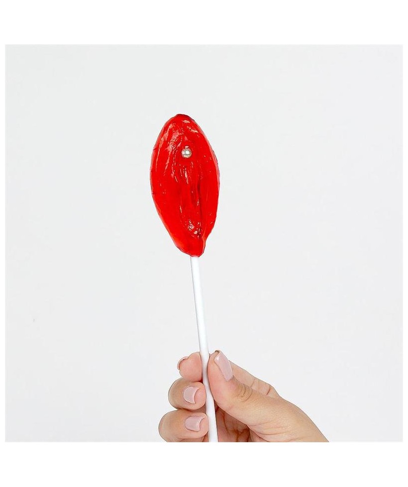 Piruleta de Fresa en Forma de Vagina