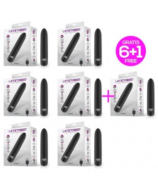 Pack 6 +1 Shoty Bala Vibradora USB 10 Velocidades Potente Motor Negro