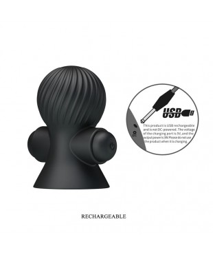 Funda para los Pezones con Vibracion Negro