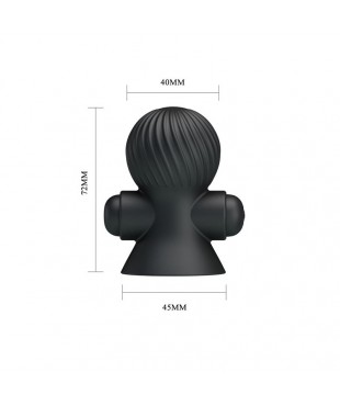 Funda para los Pezones con Vibracion Negro