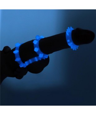 Lumino Play Set 4 Anillo para el Pene Luz Azul