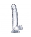 Dildo Realista con Testiculos Material Cristalino 18 cm