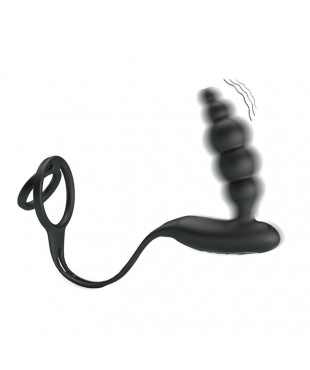Plug Anal con Anillo para el Pene con Vibración