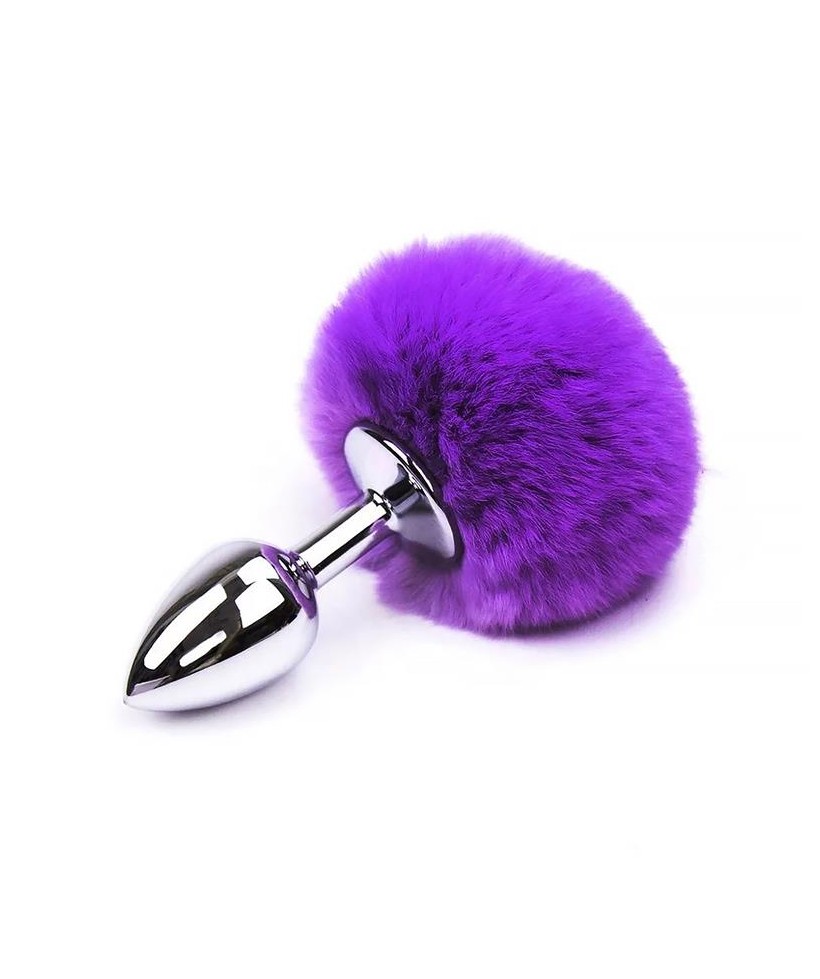 Plug Anal con Pompon Purpura Talla S