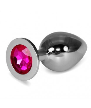 Plug Anal Metal RoseBud Classic con Joya Fuchsia Talla L