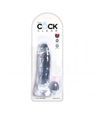 Dildo Realista con Testiculos 7 Transparente