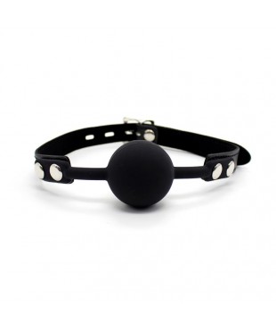 Mordaza de Bola de Silicona 4 cm con Candado Negro