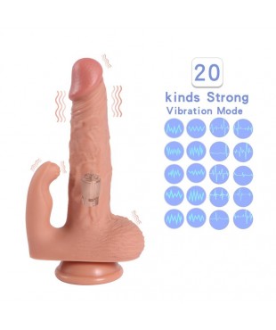 Haydon Dildo con 20 Modos de Vibracion y Estimulador de Clitoris