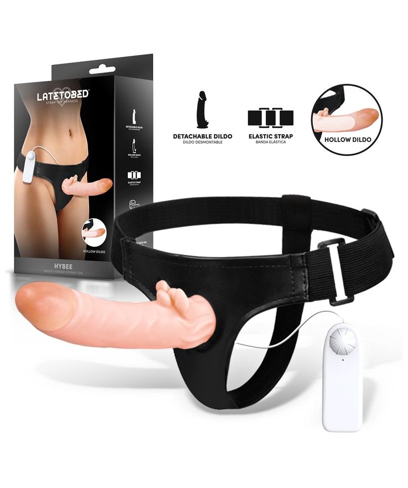 Hybee Dildo con Dildo Realista Hueco y Vibracion con Control Remoto Hybee Dildo con Dildo Realista Hueco y Vibracion con Control Remoto