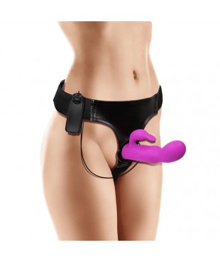 Hymax Arnes con Dildo Vibrador con Conejito y Control Remoto Hymax Arnes con Dildo Vibrador con Conejito y Control Remoto