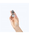 Plug Anal de Metal Corazon Transparente Talla S