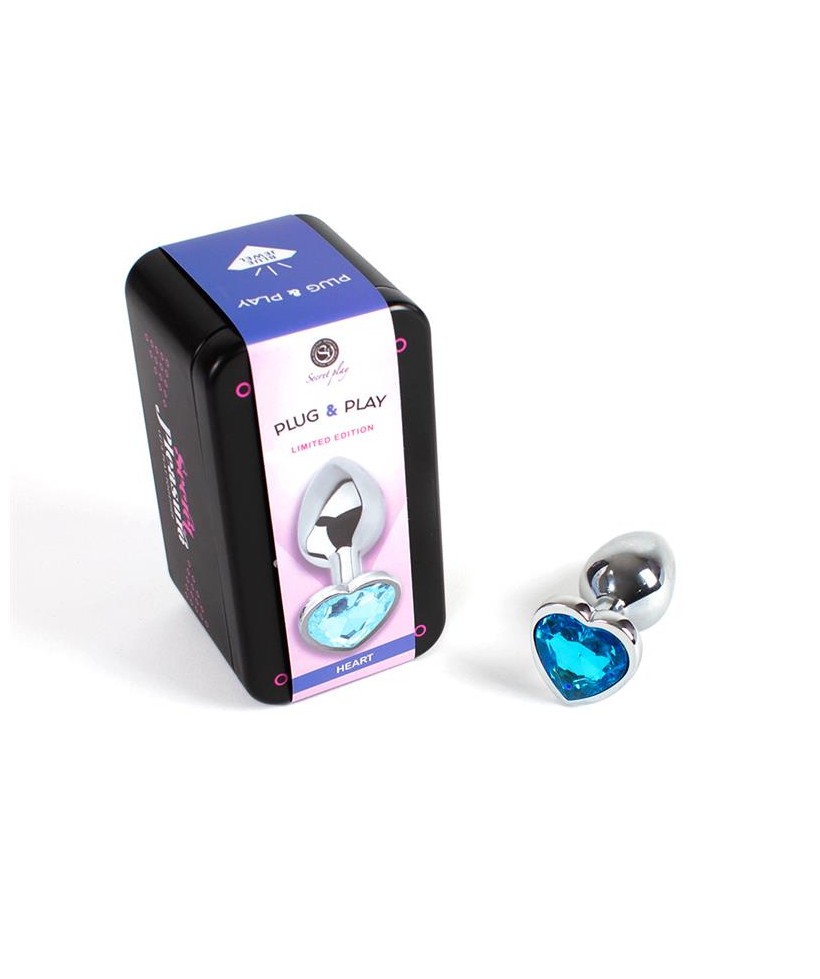 Plug Anal de Metal Corazon Azul Talla S