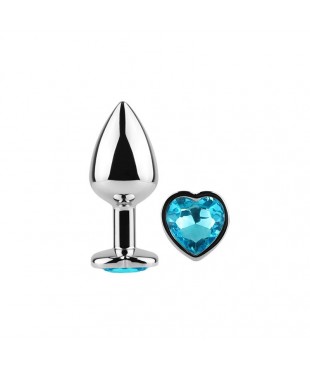 Plug Anal de Metal Corazón Azul Talla S