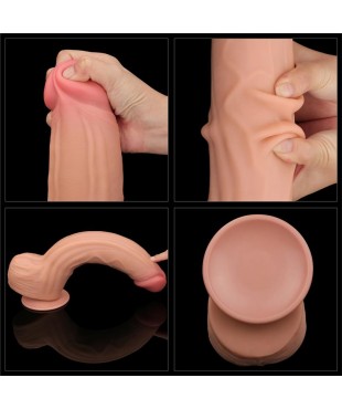 Dildo Dual Layer Piel Retractil 12 Dildo Dual Layer Piel Retractil 12