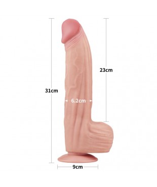 Dildo Dual Layer Piel Retractil 12 Dildo Dual Layer Piel Retractil 12