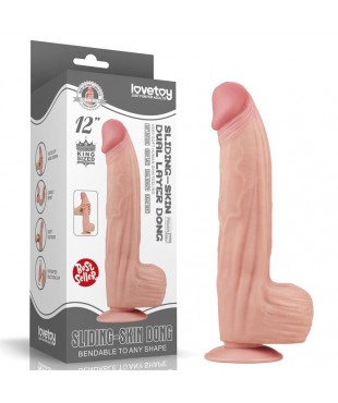 Dildo Dual Layer Piel Retractil 12 Dildo Dual Layer Piel Retractil 12