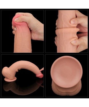 Dildo Dual Layer Piel Retractil 135