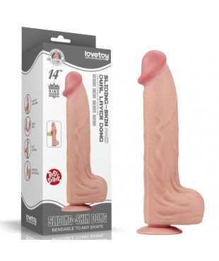 Dildo Dual Layer Piel Retractil 14
