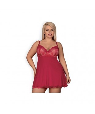 Rosalyne Babydoll y Tanga Rojo Talla S/M