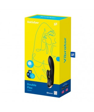 Double Flex Vibrador Punto G 3 Motores Satisfyer APP Connect Negro Double Flex Vibrador Punto G 3 Motores Satisfyer APP Connect Negro