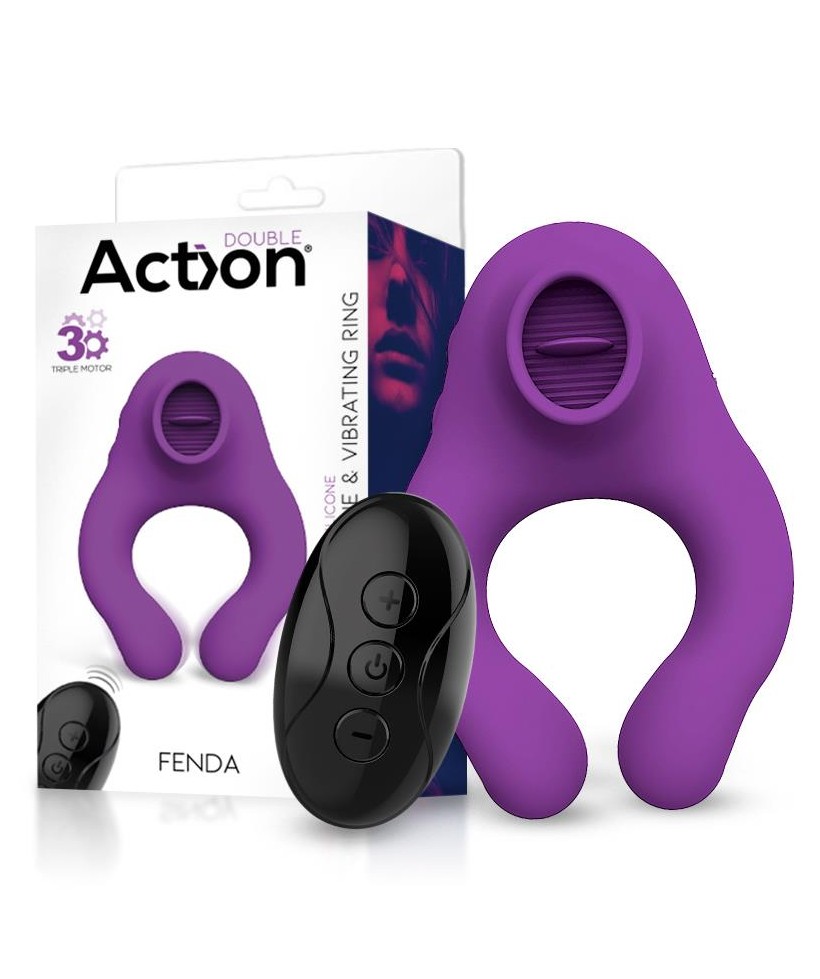 Fenda Anillo Vibrador con Lengua Estimulador y Control Remoto 3 Motores USB Magnetico