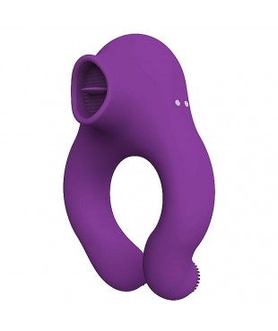 Fenda Anillo Vibrador con Lengua Estimulador y Control Remoto 3 Motores USB Magnetico