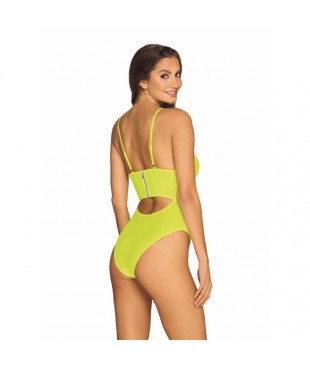 Neonia Bodysuit con Cremallera Amarillo Neón
