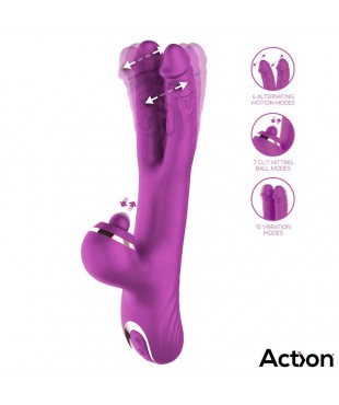 Nico Vibrador con Dildos Alternantes y Bola Percutora 4 Motores