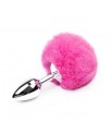 Plug Anal con Pompon Rosa Talla S