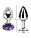 Plug Anal con Joya Purpura Amatista Talla L Aluminio