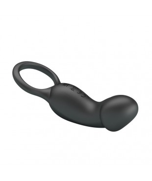 Trae Anillo Vibrador Silicona USB Negro