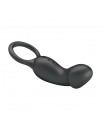 Trae Anillo Vibrador Silicona USB Negro