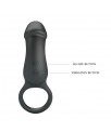 Trae Anillo Vibrador Silicona USB Negro