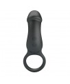 Trae Anillo Vibrador Silicona USB Negro
