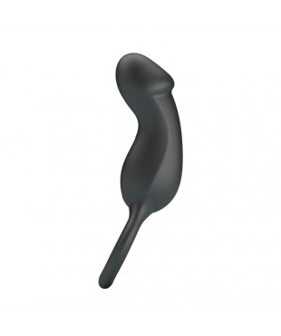 Trae Anillo Vibrador Silicona USB Negro