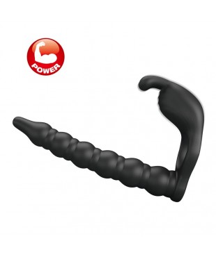 Blackney Anillo Vibrador con Plug Silicona Negro
