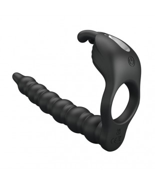 Blackney Anillo Vibrador con Plug Silicona Negro Blackney Anillo Vibrador con Plug Silicona Negro