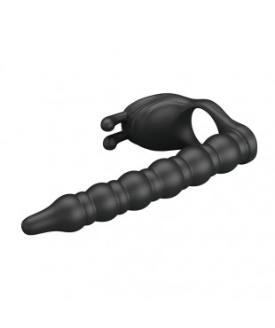 Blackney Anillo Vibrador con Plug Silicona Negro Blackney Anillo Vibrador con Plug Silicona Negro