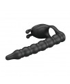 Blackney Anillo Vibrador con Plug Silicona Negro