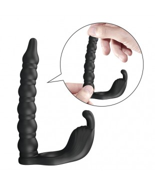 Blackney Anillo Vibrador con Plug Silicona Negro Blackney Anillo Vibrador con Plug Silicona Negro