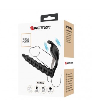 Blackney Anillo Vibrador con Plug Silicona Negro Blackney Anillo Vibrador con Plug Silicona Negro