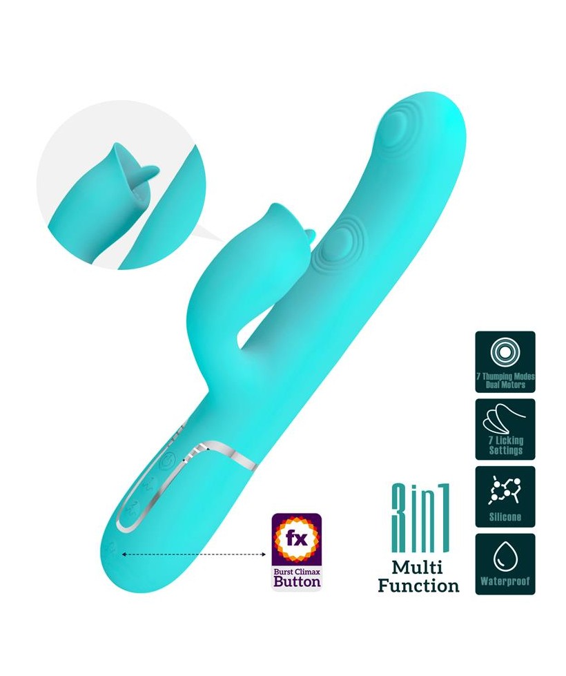 Gigi Vibrador con Licking y Thumping Turquesa