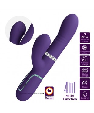 Mariana Vibrador 4 en 1 Silicona Morado
