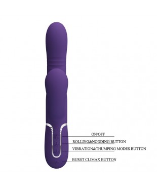Mariana Vibrador 4 en 1 Silicona Morado