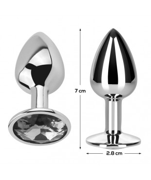 Plug Anal con Joya Color Blanco Diamante Talla S Aluminio