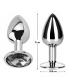 Plug Anal con Joya Color Blanco Diamante Talla S Aluminio