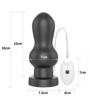 Plug Anal con Vibracion King Sized 7 Negro Plug Anal con Vibracion King Sized 7 Negro