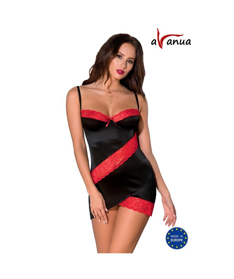 ODINA Chemise Negro Rojo